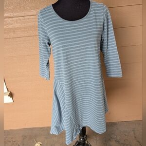 Kleen Asymmetrical Striped Blue Dress